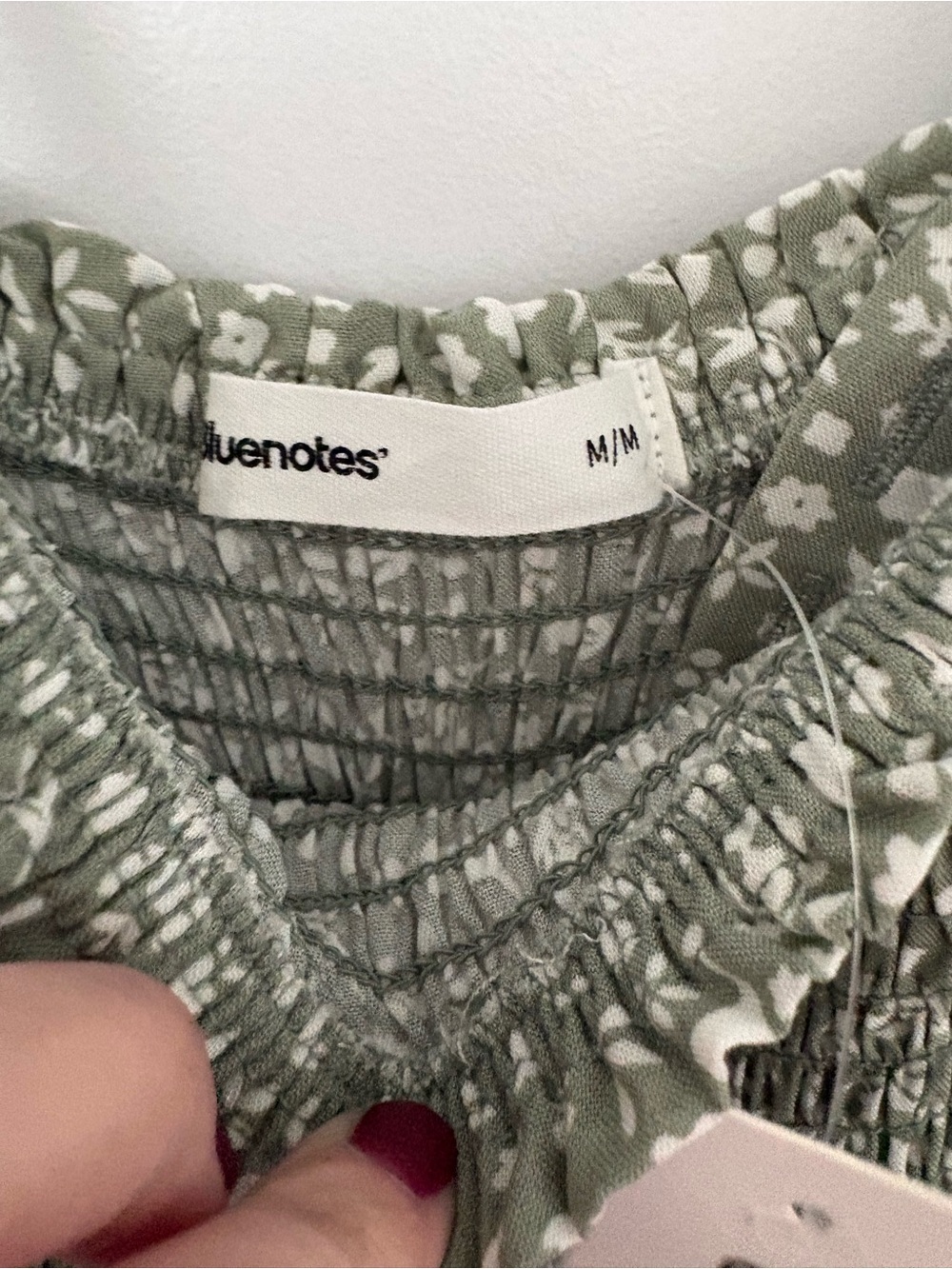 Bluenotes Sage Green Floral Smocked Wide-Leg Jumpsuit - Picture 4 of 6